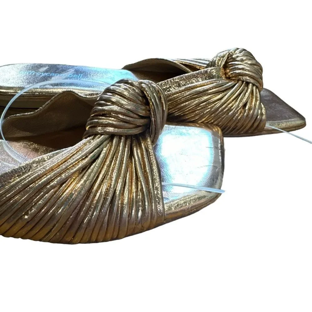 Revolve Jeffrey Campbell Knaughty-3 Rose Gold Knotted Slip-On Flat Sandal NWOT